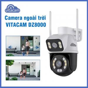 CAMERA 2 MẮT VITACAM DZ8000 KHÔNG GÓC KHUẤT 8.0 MP, XEM 2 MÀN HÌNH, XOAY 360 ĐỘ, CHỐNG NƯỚC SIÊU BỀN